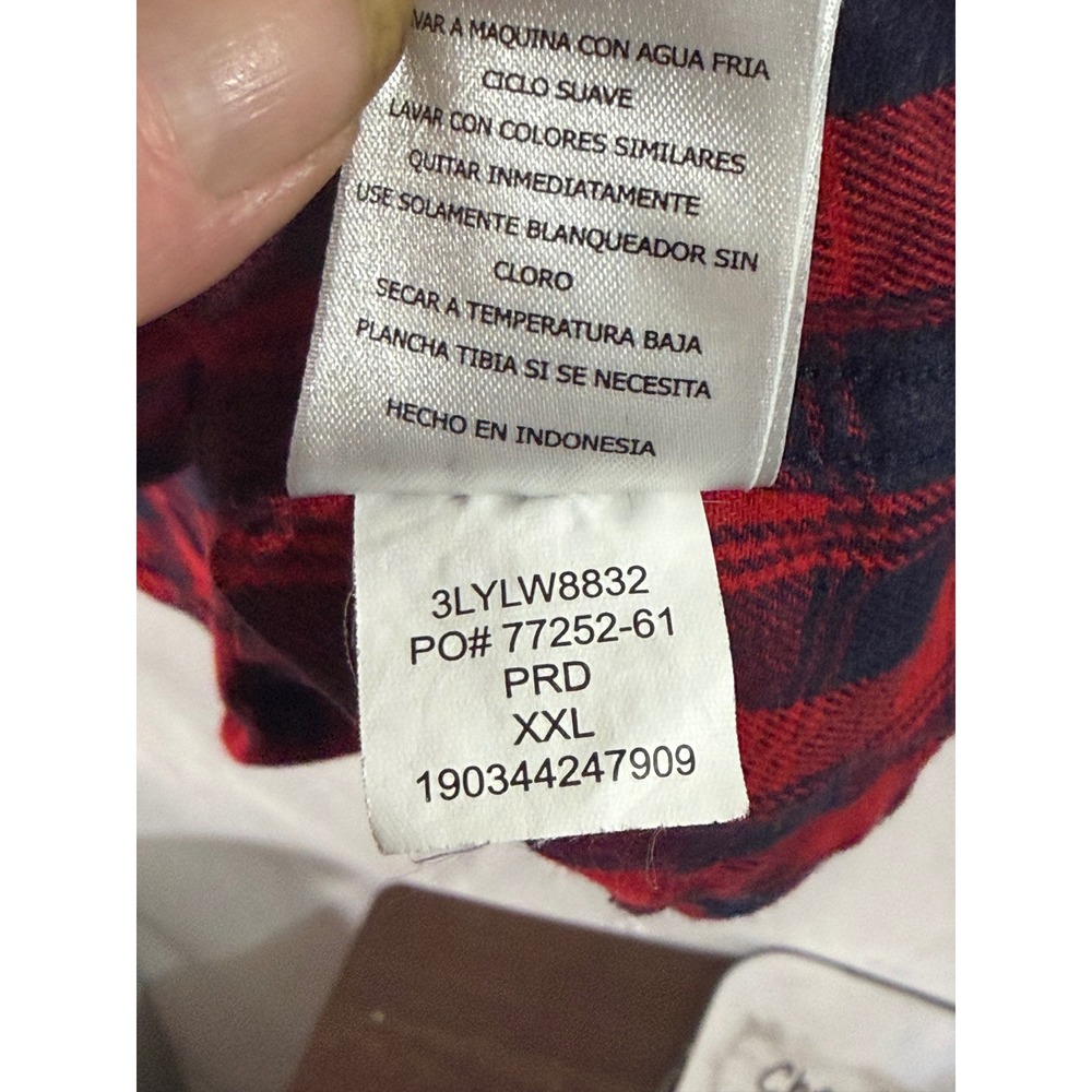 Levi's Western Flannel Shirt Mens XXL Red Black Buffalo‎ Plaid Excellent Snaps - Picture 9 of 12